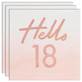 Servetter Roséguld Hello 18