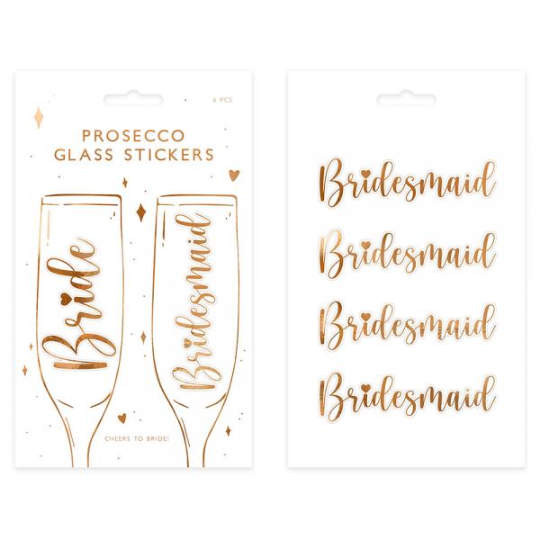 Glas Klistermrken Bride och Bridesmaid