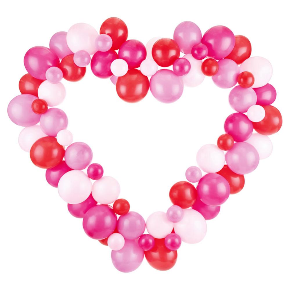 Ballonggirlang Hjärta Rosa & Röd - Partyhallen.se