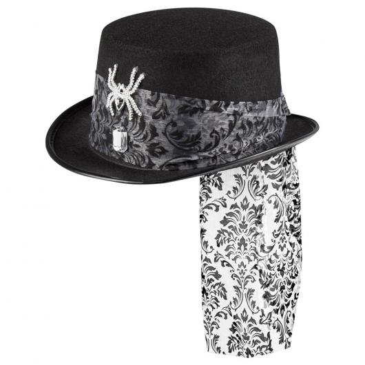 Svart Hatt med Spindel