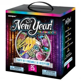 Happy New Year Partykit Flerfärgad