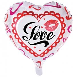 Love Vit Folieballong