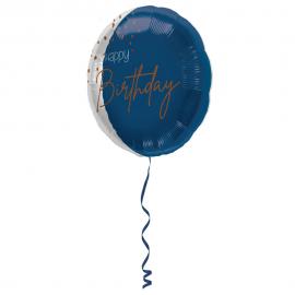 Happy Birthday Folieballong Mörkblå