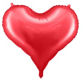 Stor Hjärtformad Ballong Satin Röd