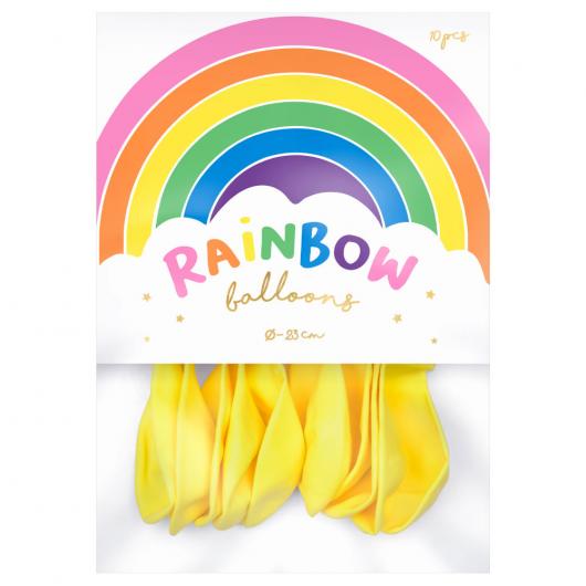 Rainbow Små Latexballonger Pastell Gula