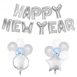 Happy New Year Ballongkit Silver
