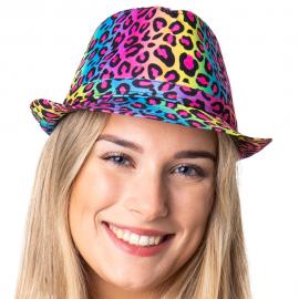 Trilbyhatt Regnbågsfärgad Leopard