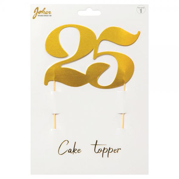 Cake Topper Guld 25