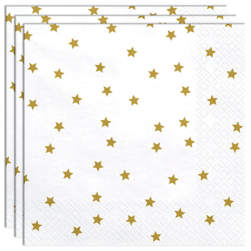 servetter 80 år, guld & vit 20-pack main image 0