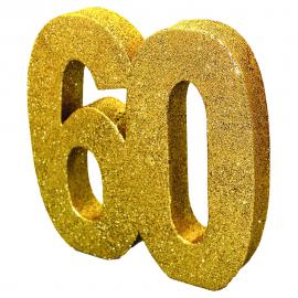 Glittrig 60 Års Dekoration Guld