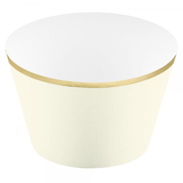 Cupcake Wrappers Guldkant Light Cream