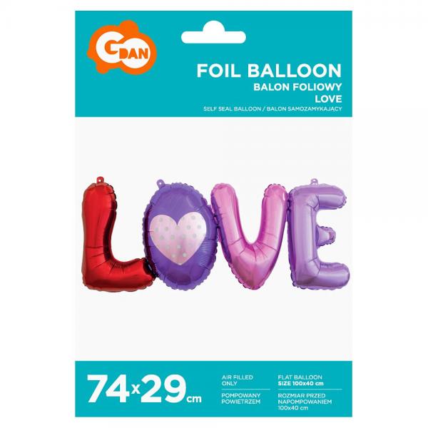 Love Folieballong Rd & Lila