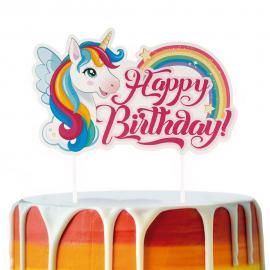 Unicorn Happy Birthday Tårtdekoration