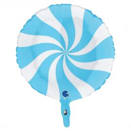 Folieballong Swirly Ljusblå & Vit
