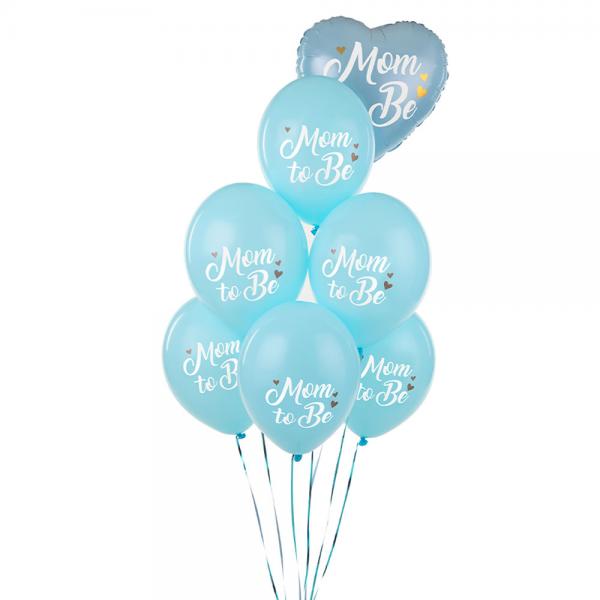 Latexballonger Mom to Be Ljusbl 50-pack