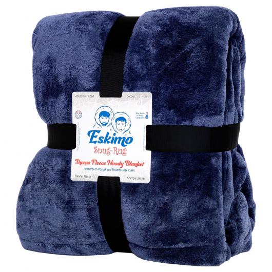 SnugRug Eskimo Hoodie Marinblå Partyhallen.se