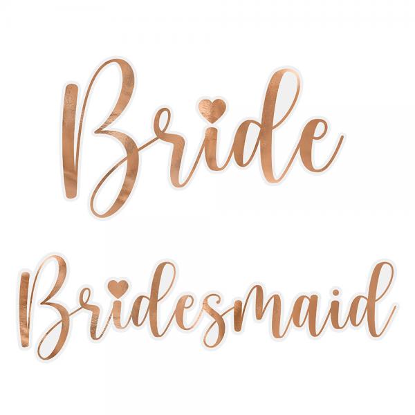 Glas Klistermrken Bride och Bridesmaid