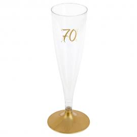 70-års Champagneglas Flergångs Guld