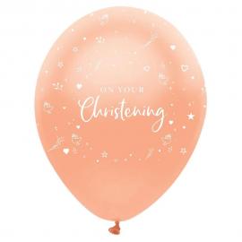 On Your Christening Ballonger Pearlised Roseguld