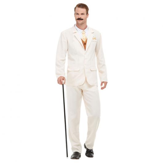 Gatsby 20-tals Vit Kostym