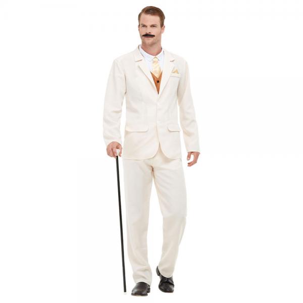Gatsby 20-tals Vit Kostym