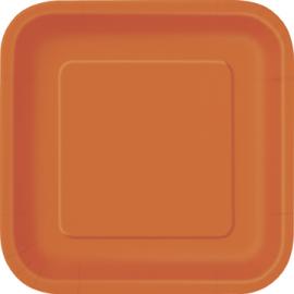 Orange Assietter Fyrkantiga