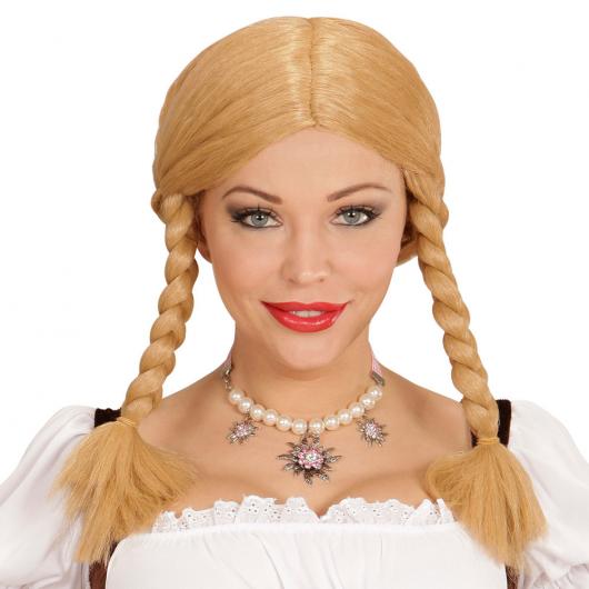 Peruk med Korta Fltor Blond