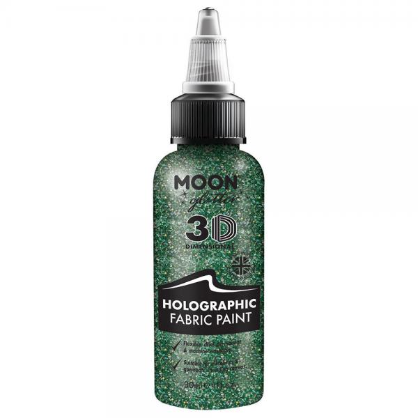 Moon Glitter Holografiskt Glitter Textilfrg Grn 30 ml