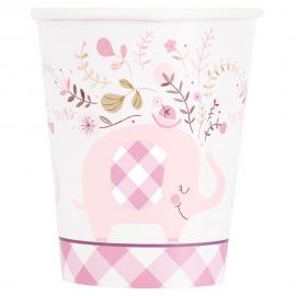 Babyshower Pappmuggar Elefant Rosa