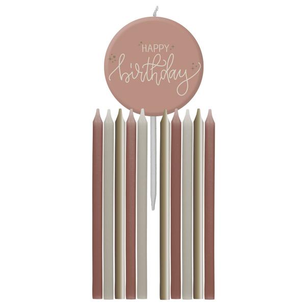 Trtljus Happy Birthday Krmrosa/Grn/Krmgul 11-pack