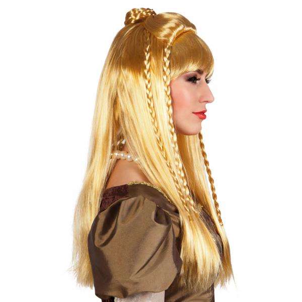 Drottning Peruk med Fltor Blond