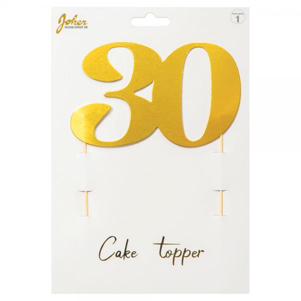 Cake Topper Guld 30