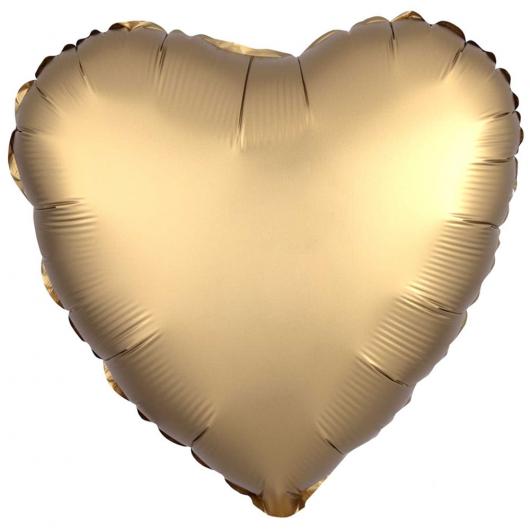 Folieballong Hjärta Guld Satinluxe