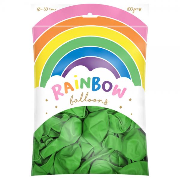 Rainbow Latexballonger Metallic Ljusgrna 100-pack