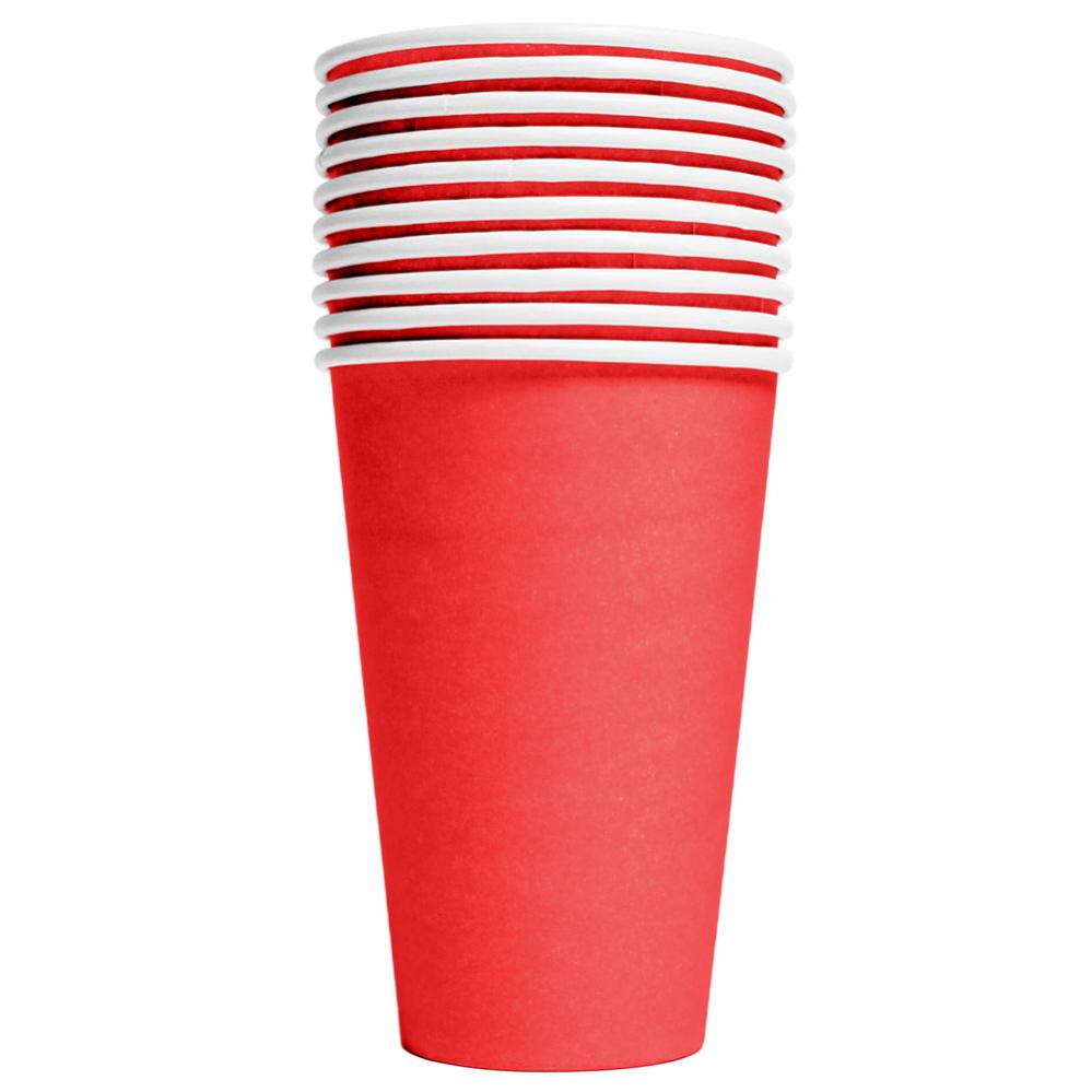 Pappersmuggar Röd 35 cl 10-pack - Partyhallen.se