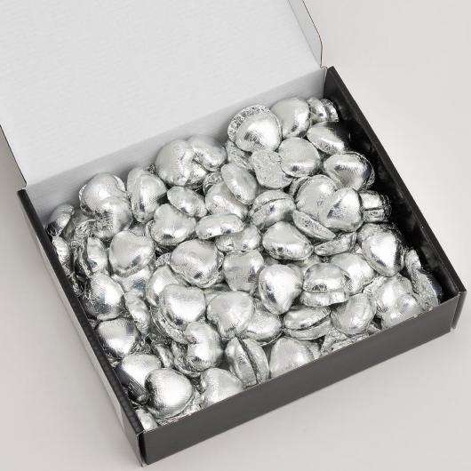 Chokladhjrtan i Silver Folie 1kg