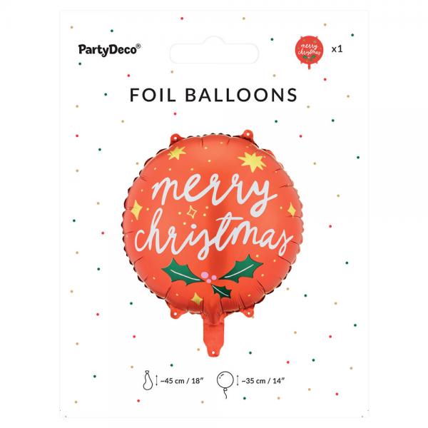 Rund Folieballong Merry Christmas