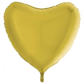 Hjärtballong Folie Pastell Gul