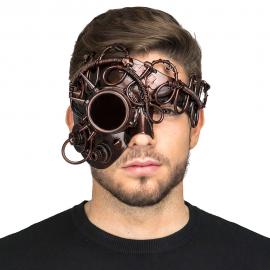 Steampunk Halvmask Röd