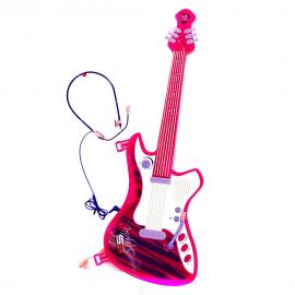 Rosa Leksaksgitarr med Headset