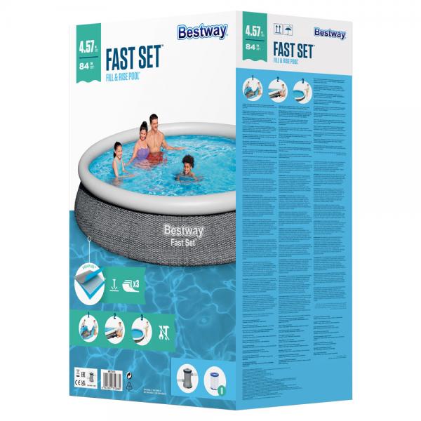 Bestway Uppblsbar Pool med Filter Fast Set Gr 4 m