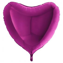 Hjärtballong Folie Magenta
