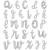 Bokstavsballonger Script Silver