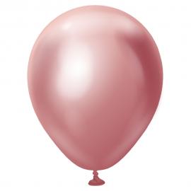 Rosa Mini Chrome Ballonger 100-pack