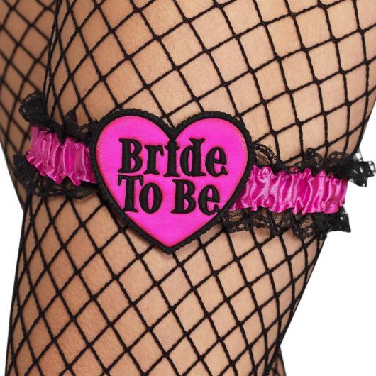 Bride To Be Strumpeband Svart/Rosa