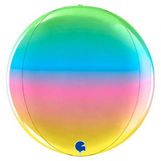 Stor Globe Folieballong Rainbow