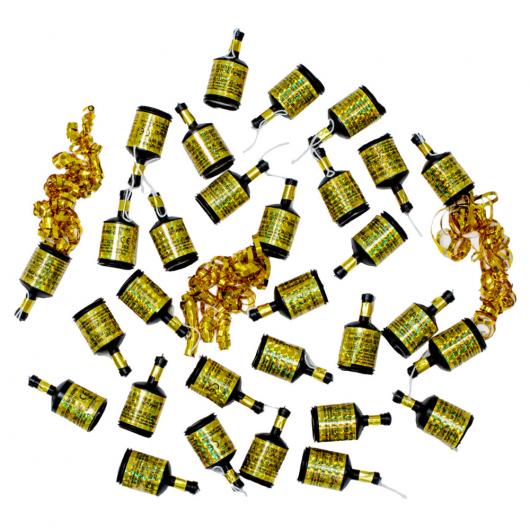 Party Poppers Guld 30-pack