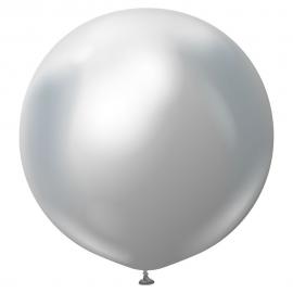 Silvriga Gigantiska Chrome Latexballonger 2-pack