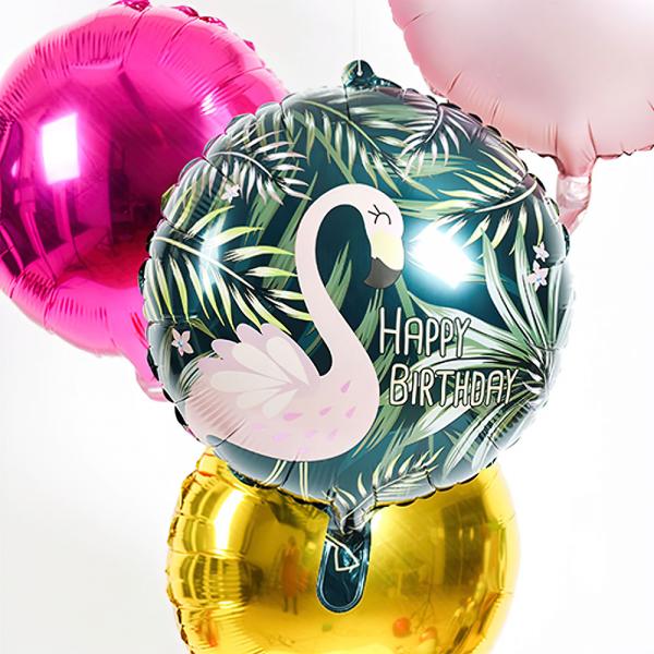 Folieballong Happy Birthday Flamingo