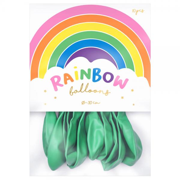 Rainbow Latexballonger Metallic Mintgrna